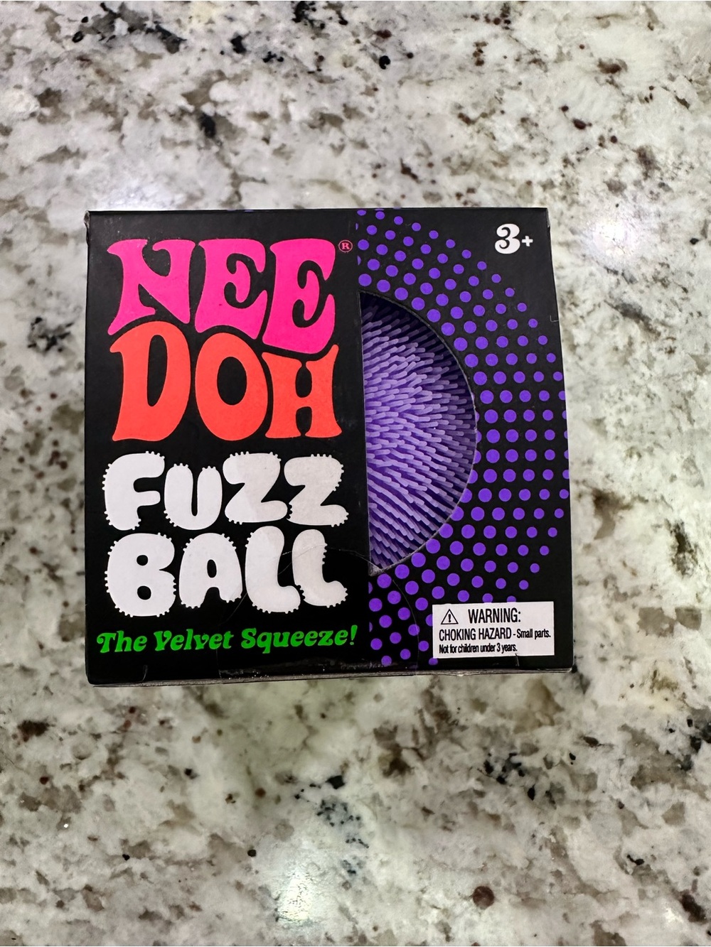 Nee Doh Fuzz Ball Velvet Squeeze Toy - Blue